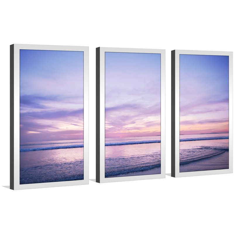 " Purple Waters " 3 - Pieces, 33.5" H x 52.5" W x 1" D