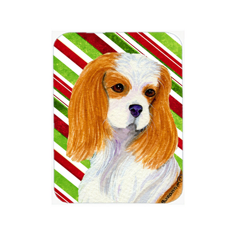 Planche à découper en verre de noël east urban home cavalier épagneul