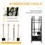 2 Layers Firewood Rack With Versatile Tools - Black, For Various Spaces Black Storage Indoor And Outdoor Use