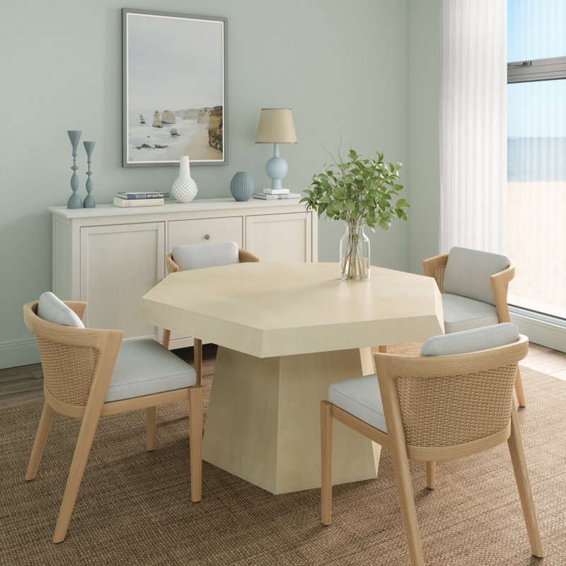 Benton Contemporary Light Brown Solid Wood Dining Table