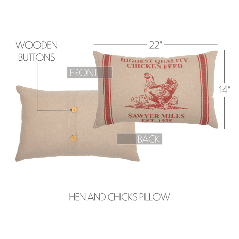 Housse et insert de coussin rectangulaire en coton Sawyer Mill