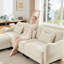 Canapé de soutien en chenille avec coussin de taille délicate et repose-pieds mobile, conception ergonomique incurvée, canapé modulaire facile à assembler pour le bureau du salon-773275572