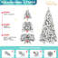 Arbre réaliste enneigé de 7,5 pi avec 1252 pointes, construction enneigée, assemblage à charnières pour une installation rapide, support en métal, espaces pour événements de Noël et branches à aiguille dure, conception de célébration rapide et robuste