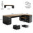 85.8" L-Shaped Executive Desk with File Cabinet & Multi-Storage-362609391
