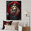 Portrait de lion majestueux, roi antique I - impression