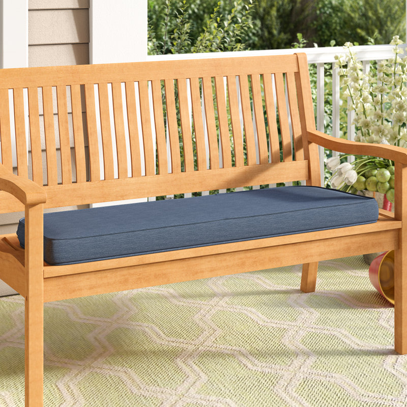 Pina Outdoor 3'' Bench Seat Cushion, Heather Indigo Blue