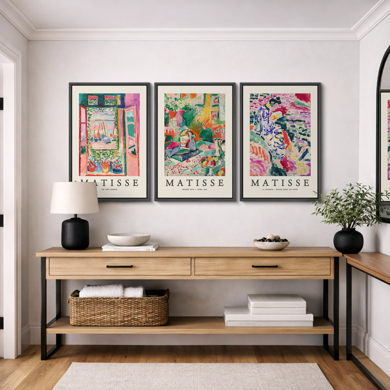 Classical Artwork, "French Floral Window Girl", reproduction d'art rétro, impression de giclée sur toile encadrée, 3 pièces, art mural 16 "x 24" x 3, 24 "x 36" x 3