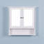 White Wall Mounted Bathroom Cabinet With 2 Mirror Doors And Adjustable Shelf