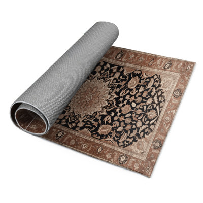 Tapis d'intérieur et d'extérieur brun Persian
