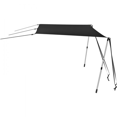 T-Top Sun Shade Kit, UV-Proof 600D Polyester T-top Extension Kit with Rustproof Steel Telescopic Poles, Waterproof T-Top Shade Kit, Easy to Assemble for T-Tops & Bimini Top