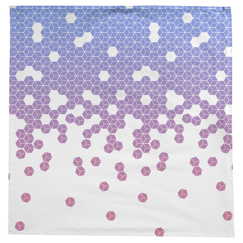 Leffel Tumbling Cube Pattern Tablecloth, Blue/Pink