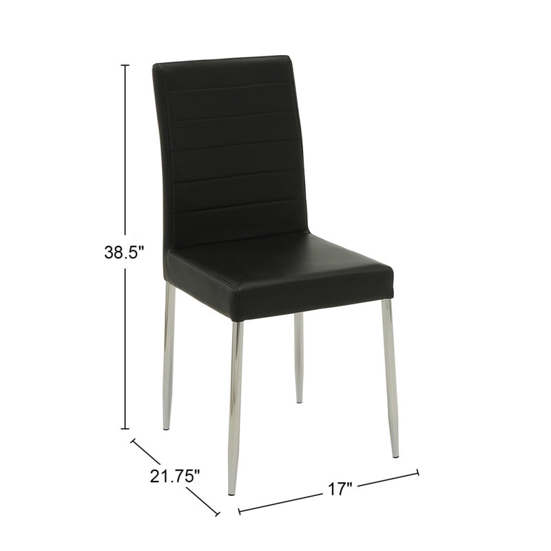 Ensemble de 4 chaises de salle à manger rembourrées en similicuir, Noir