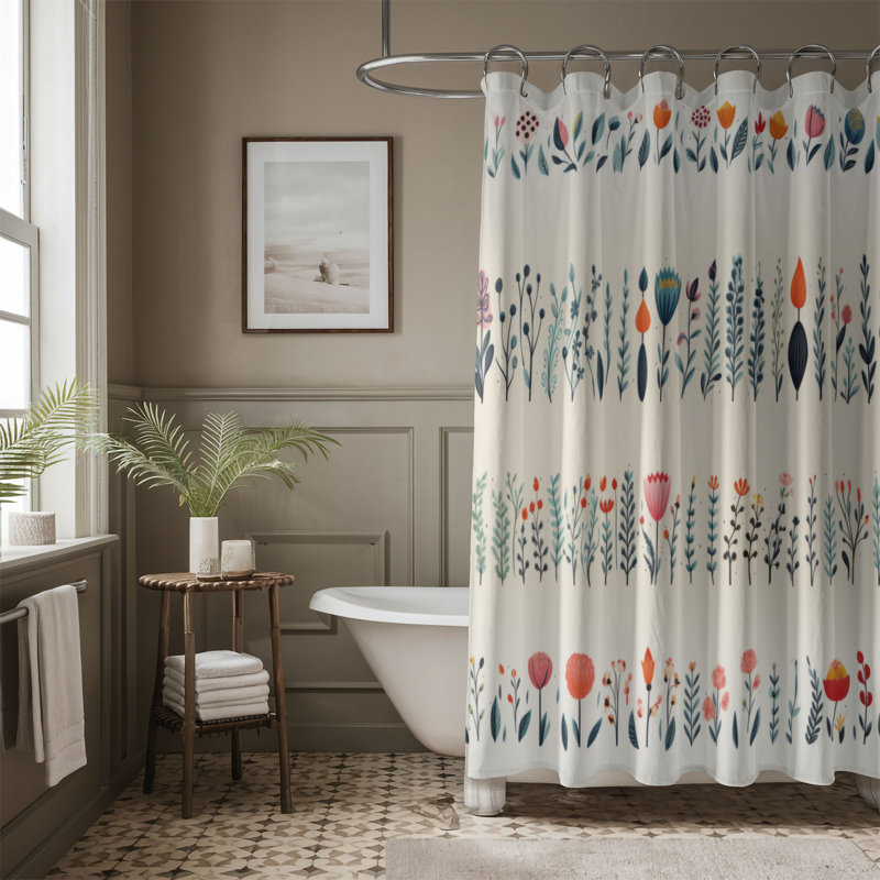 Soft Petal Scenes - Rideau de douche Premium, H 74 po x l 71 po