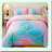 Mermaid Scales Comforter Set - Fish Scale Pattern Bedding with 2 Pillow Shams, Decorative Fantastic Fish Design, Seamless Pattern Comforter Set