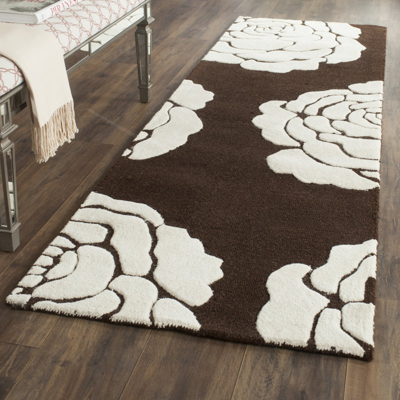 Cannen Hand Tufted Wool Floral Rug, Runner 2'6" x 8'