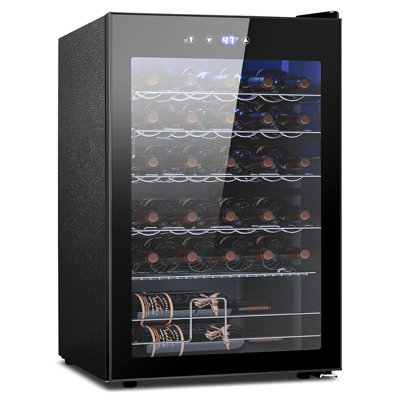 Electactic 4.45 Cu.ft Wine Cooler Refrigerator, Freestanding Beverage Fridge With Digital Thermostat Control, Quiet Low-Vibration Compressor, Dual Pan on Fridge.com