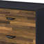 Commode 6 tiroirs noyer et noir