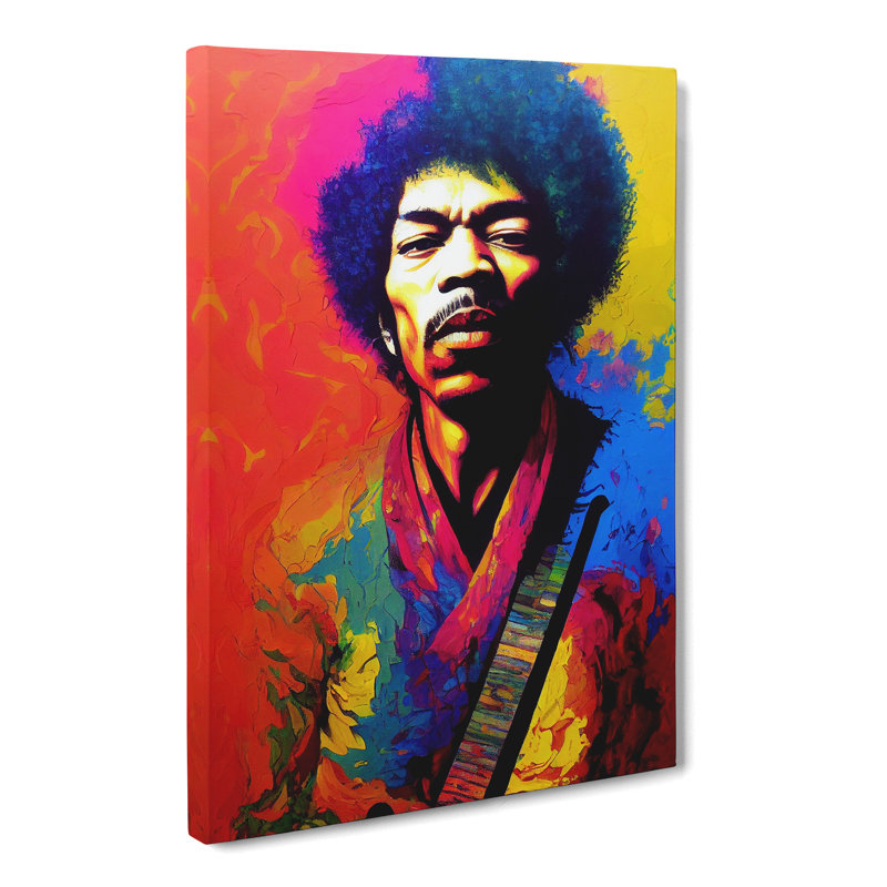 Jimi Hendrix Abstract - Wrapped Canvas, 60cm H x 40cm W x 3cm D