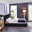 Lit plateforme très grand avec rangement, lit plateforme hydraulique en velours noir élégant avec tablettes intégrées, lampes et ports USB pour la chambre à coucher