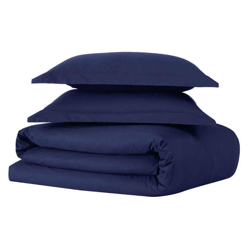 Jededian 100% Cotton Percale Duvet Cover Set, Twin XL Duvet Cover + 1 Sham, Gray