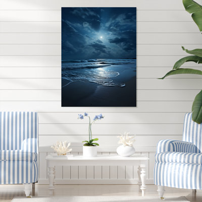 Beach Photo Serene Moonlight I - Décoration murale nautique et plage en métal