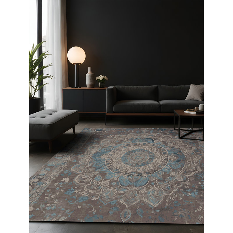 Tapis gris soyeux et moelleux, Carré 4 pi