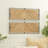 Wooden Handmade Linear Carved Geometric Brown Wall Decor with Black Frame Set