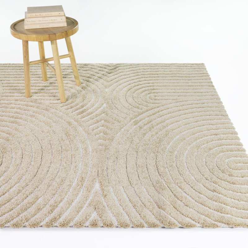 Caserio Beige Modern Arches Area Rug, Beige, Rectangle 7'10" x 10'