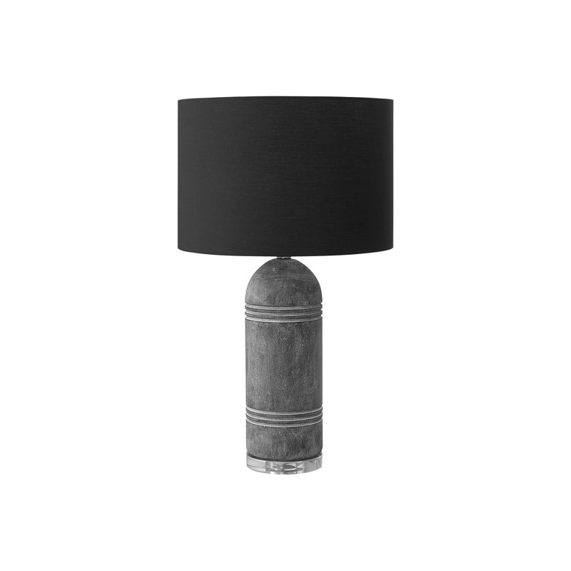Lighting, 28 po, lampe de table, résine, abat-jour, contemporain, moderne, Noir, noir, noir, noir, Gris