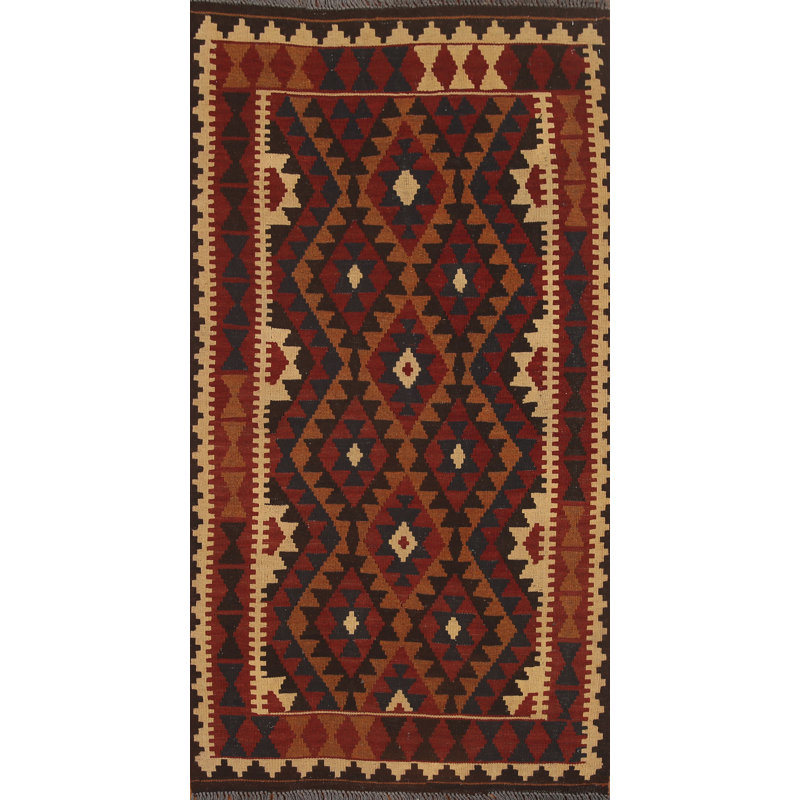 Tapis de couloir oriental géométrique Kilim 3 x 7