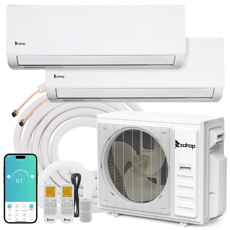 20 SEER2 42000BTU 2-Zone Wi-Fi Connected Ductless Mini Split Air Conditioner (24K+24K)