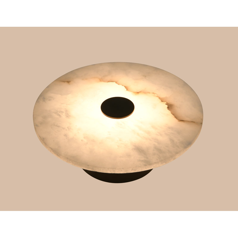 Corinna Single Light Stone Dimmable LED Flush Mounted Sconce, Black