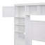 Lit double en bois avec armoire et tablette tout-en-un, blanc-1045757-1045758