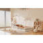 Lit simple en bois avec clôture, blanc-1729647064