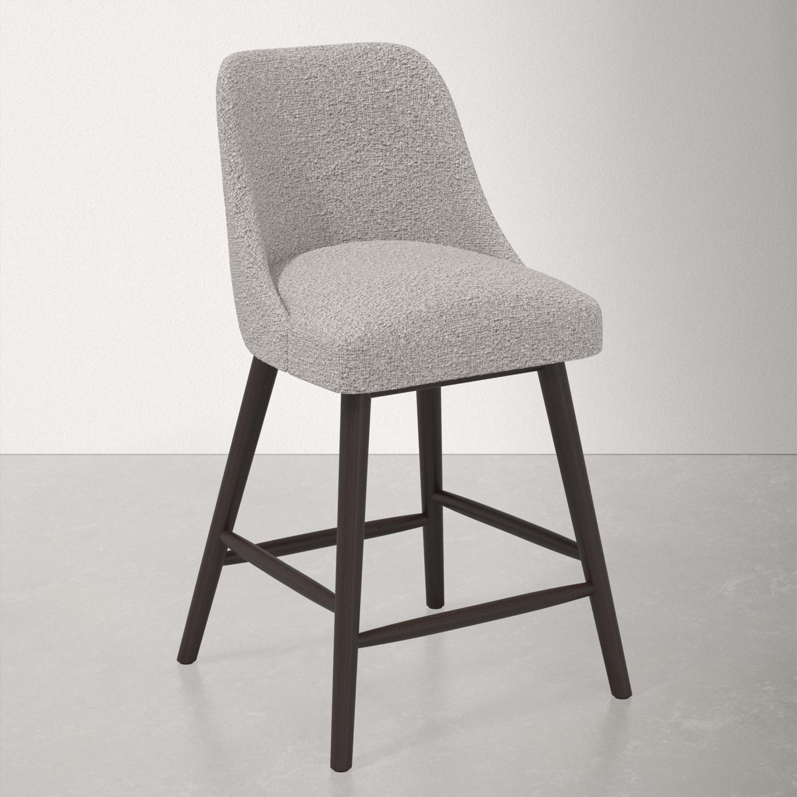 Gallie Stool, Espresso, Counter Stool (27" Seat Height), Classic Elephant Boucle