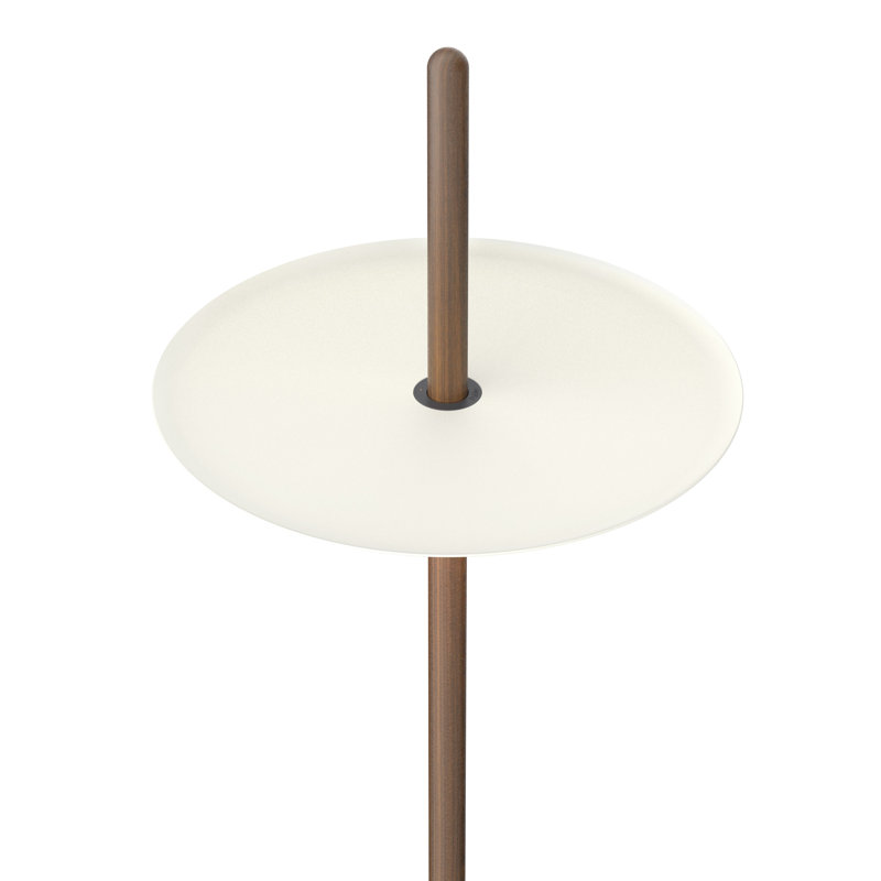 Nivél Pedestal with Tray, White, Walnut