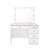 Bedroom Makeup Vanity Table Of Style In White With 5 Drawers, Glass Top And Crystal , 44" Long Dimension Top, Drawers 31" Height-1221496102