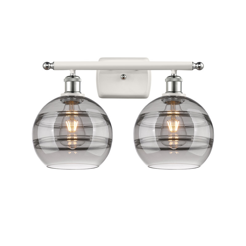 Bienes 2 - Light Dimmable Vanity Light, Light Smoke, White Polished Chrome