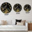 Feuilles tropicales noires et dorées III - Horloge murale moderne-60329055