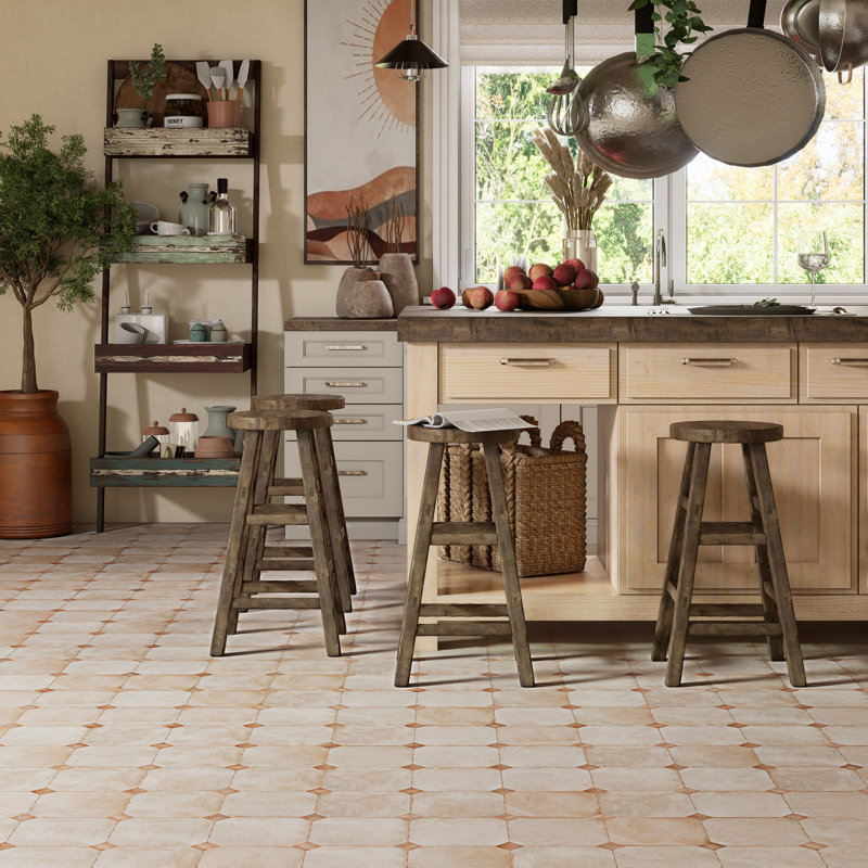 Laverton Octagon W/Taco 7-7/8 In. X 7-7/8 In. Porcelain Floor And Wall Tile, Beige/Brown