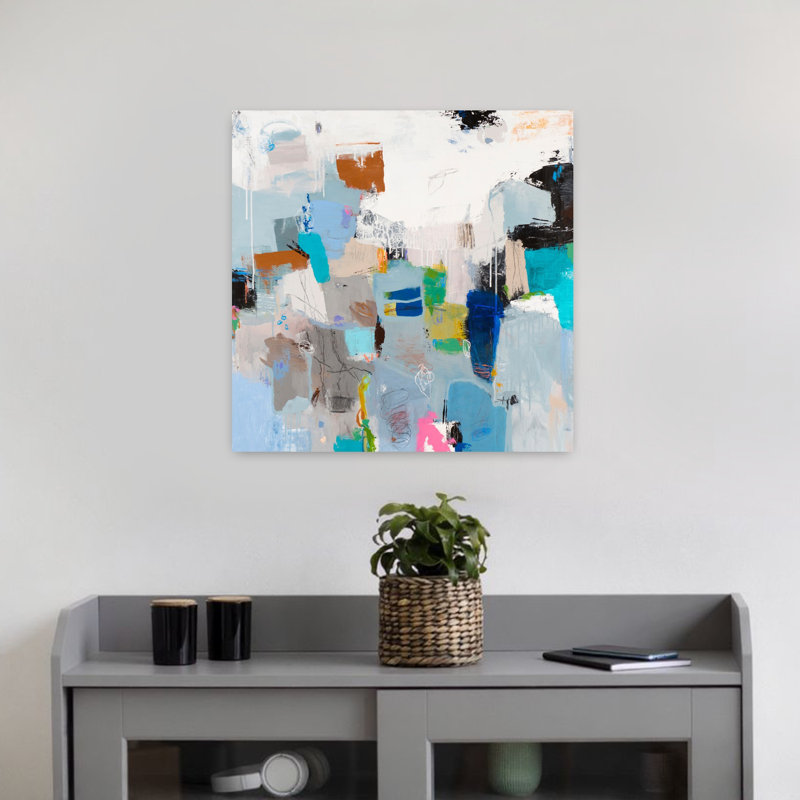 Tampa Bay, art contemporain abstrait, H 18 po x l 18 po