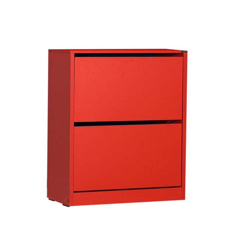 Baneen 8 Pair Shoe Storage Cabinet, Red