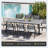 8-Person 94.49'' L X 42.12'' W Outdoor Dining Set with Aluminum Frame, Umbrella Hole and Armless Chairs-1150113726
