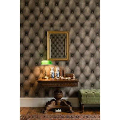 Tufted Leather Wallpaper Button Tufting Diamond Quilted Wall Mural