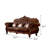 European retro luxury solid wood leather sofa Upholstered 90.5 " Sofa