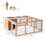 Cage à lapin - aire de jeu spacieuse, apparence naturelle, imperméable, pour les petits animaux de compagnie, appartement principal ouvert, matériau résistant aux intempéries