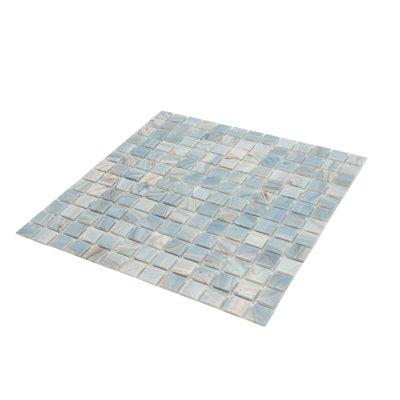 Celestial 12”X 12” Glossy Manatee Blue Glass Mosaic Wall and Floor Tile (20 Sq. Ft./Case) (20-Pack)