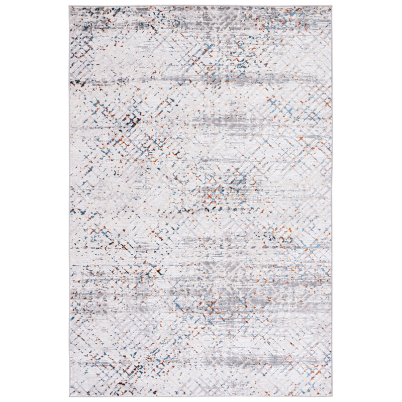 Tapis gris / gris clair Minyard 275, Rectangle 5 pi 5 po x 7 pi 7 po
