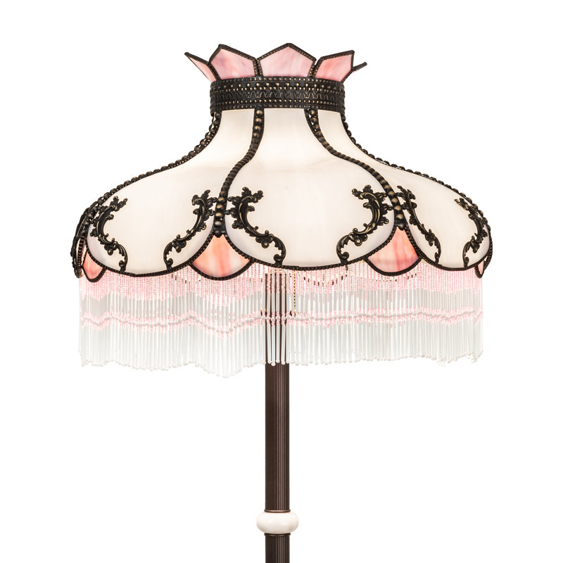Greenbriar Oak Floor Lamp, White/Beige