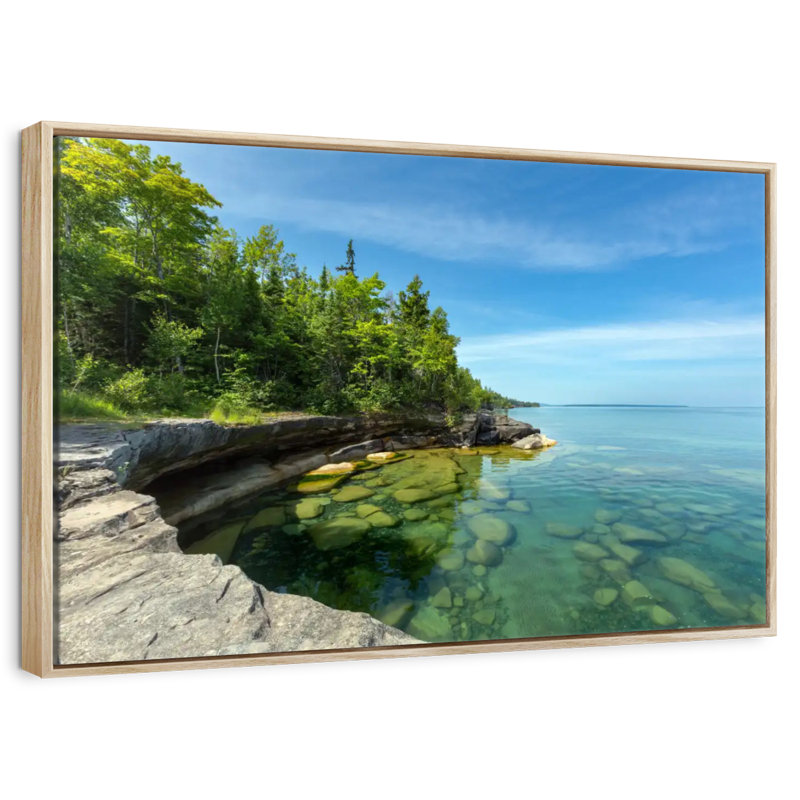 Photographie de Paradise Cove, Cadre flottant en bois naturel, 43 po x 29 po